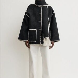 Toteme Embroidered Scarf Jacket- 36